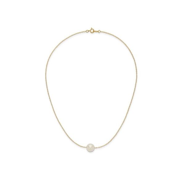 White Freshwater Cultured Pearl 10-11mm Necklace in 14K Yellow Gold with Chain